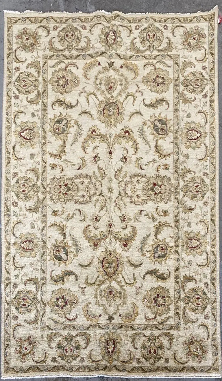 One Of The Kind Indian Hand-Knotted Rug 9'3" X 6'0''